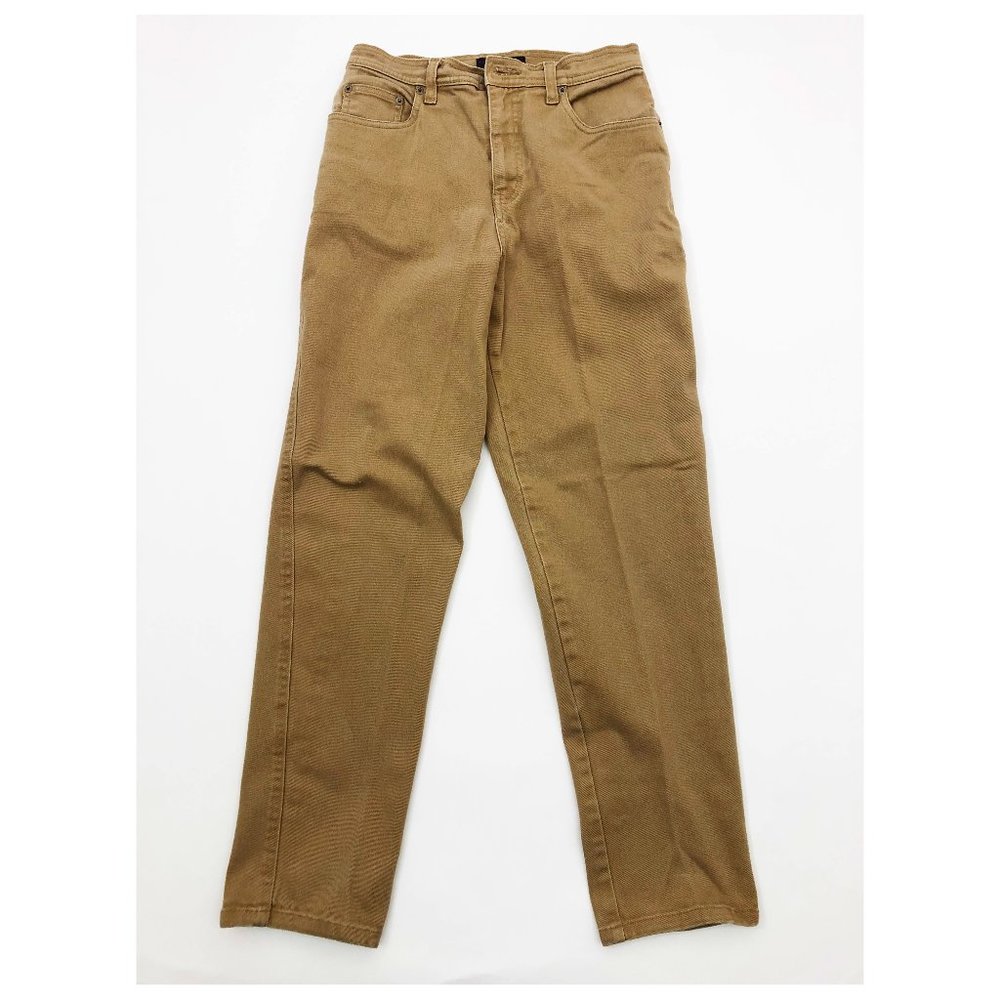 Bill Blass Women's Size 6 Stretch Denim Straight Legs Camel Tan 5 Pocket Jeans